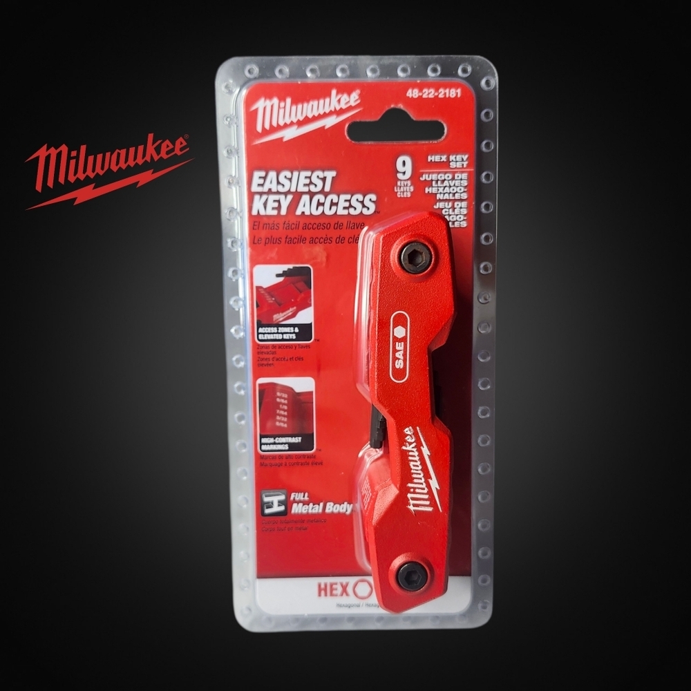 🆕️ MILWAUKEE- 9-Key Folding HEX Key Set - SAE
